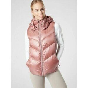 Athleta Lofty Down Quilted Puffer Vest Dogwood Mauve Dusty Rose Large